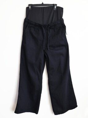 NWT - Maternity Pants - Size L - Wide-leg - Black - Cotton - Pockets - Gap